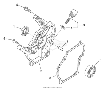 Crankcase Cover Diagram and Parts List for 1959-0  Briggs and Stratton Generator